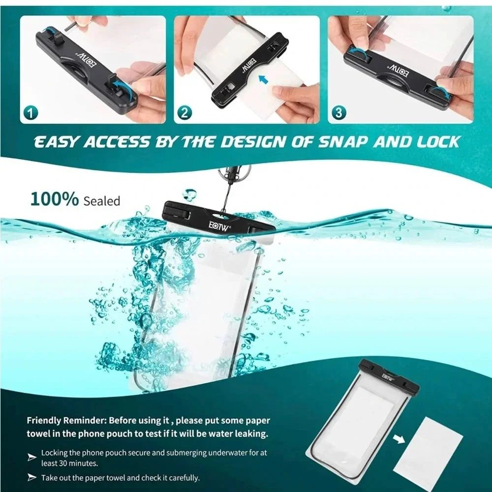 EOTW Waterproof Case, Universal Waterproof Phone Pouch Cellphone Dry Bag